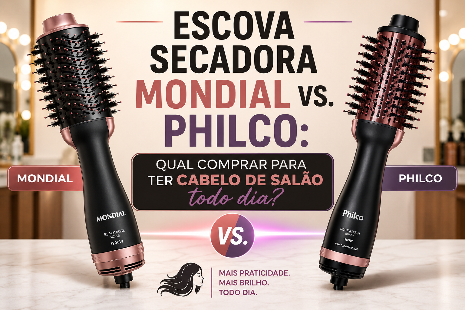 Escova Secadora Mondial vs. Philco: Qual Comprar para Ter Cabelo de Salão Todo Dia?